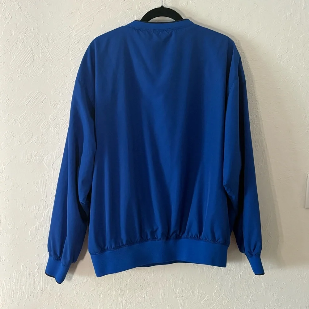 Cabela's‎ Windcrest Mens Blue Pullover Windbreaker Jacket Sz L V-Neck Lined Logo